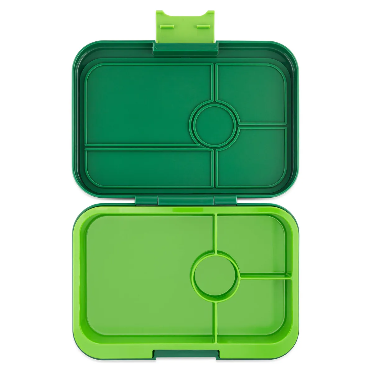 Auslaufsichere Yumbox Tapas Bento Brotdose - 4 Fächer mit Limettenschale - Grosse Grösse - palmengrün