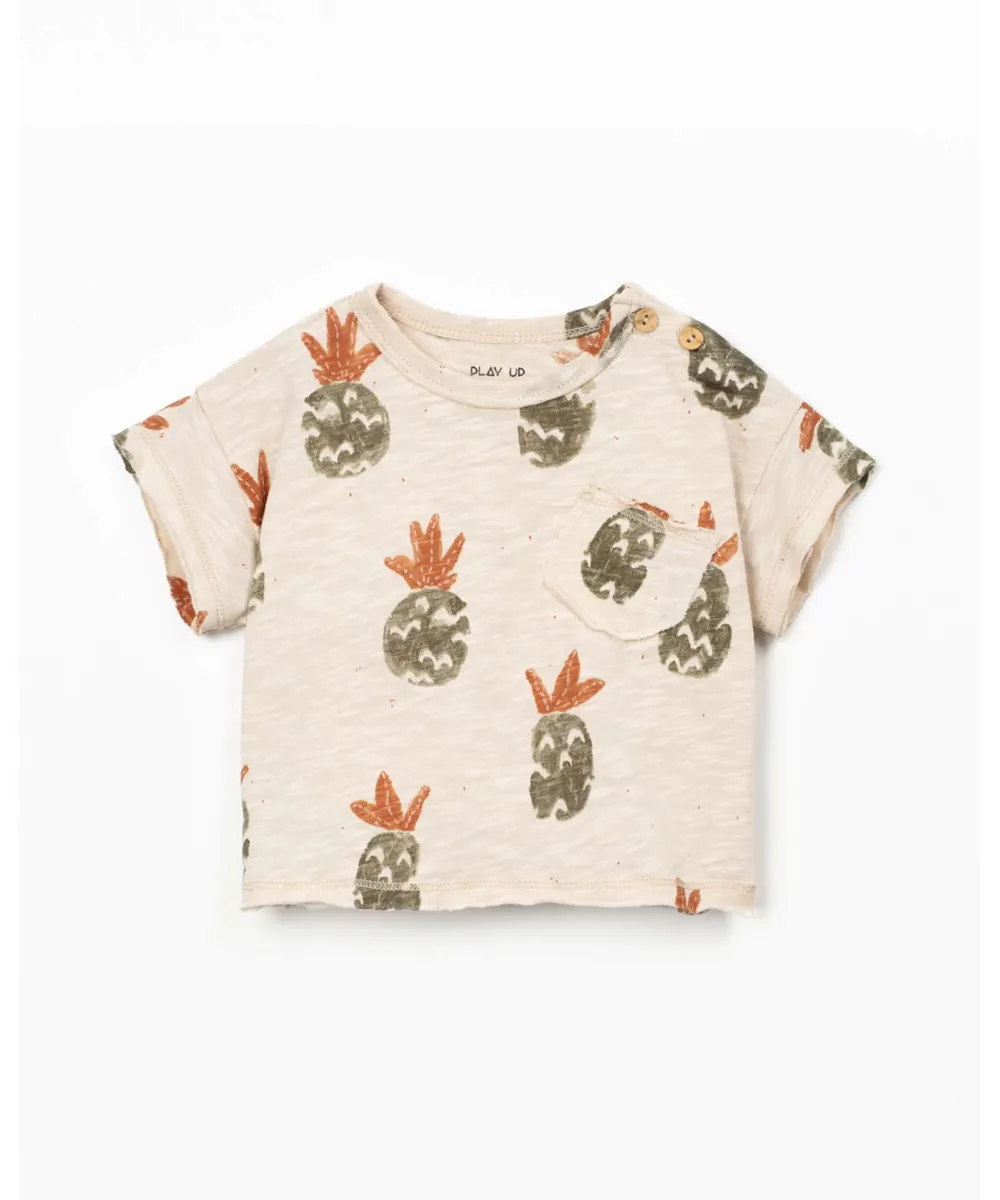 Play Up • T-Shirt mit Ananas-Print beige