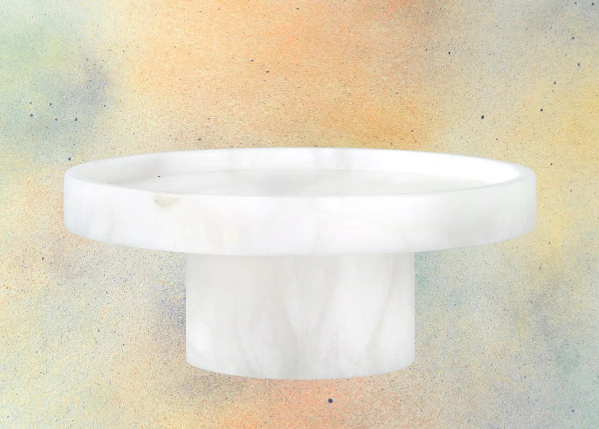 Atelier Volvox Alabaster Servierplatte Alta | weiss