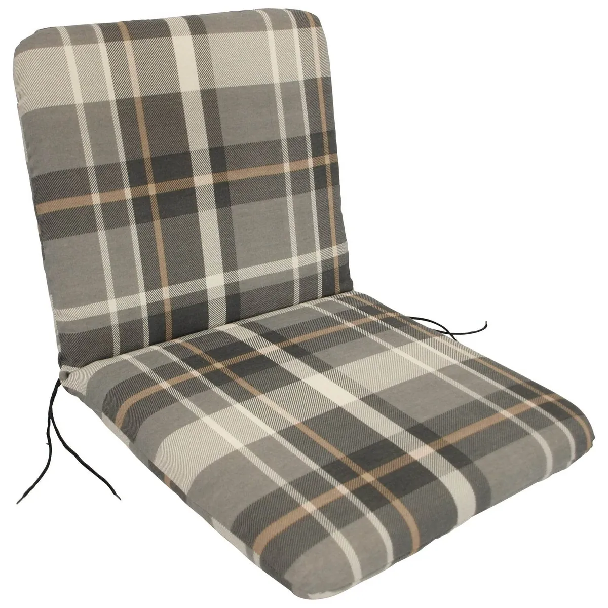Auflage SEATTLE für Sessel grau/beige kariert
