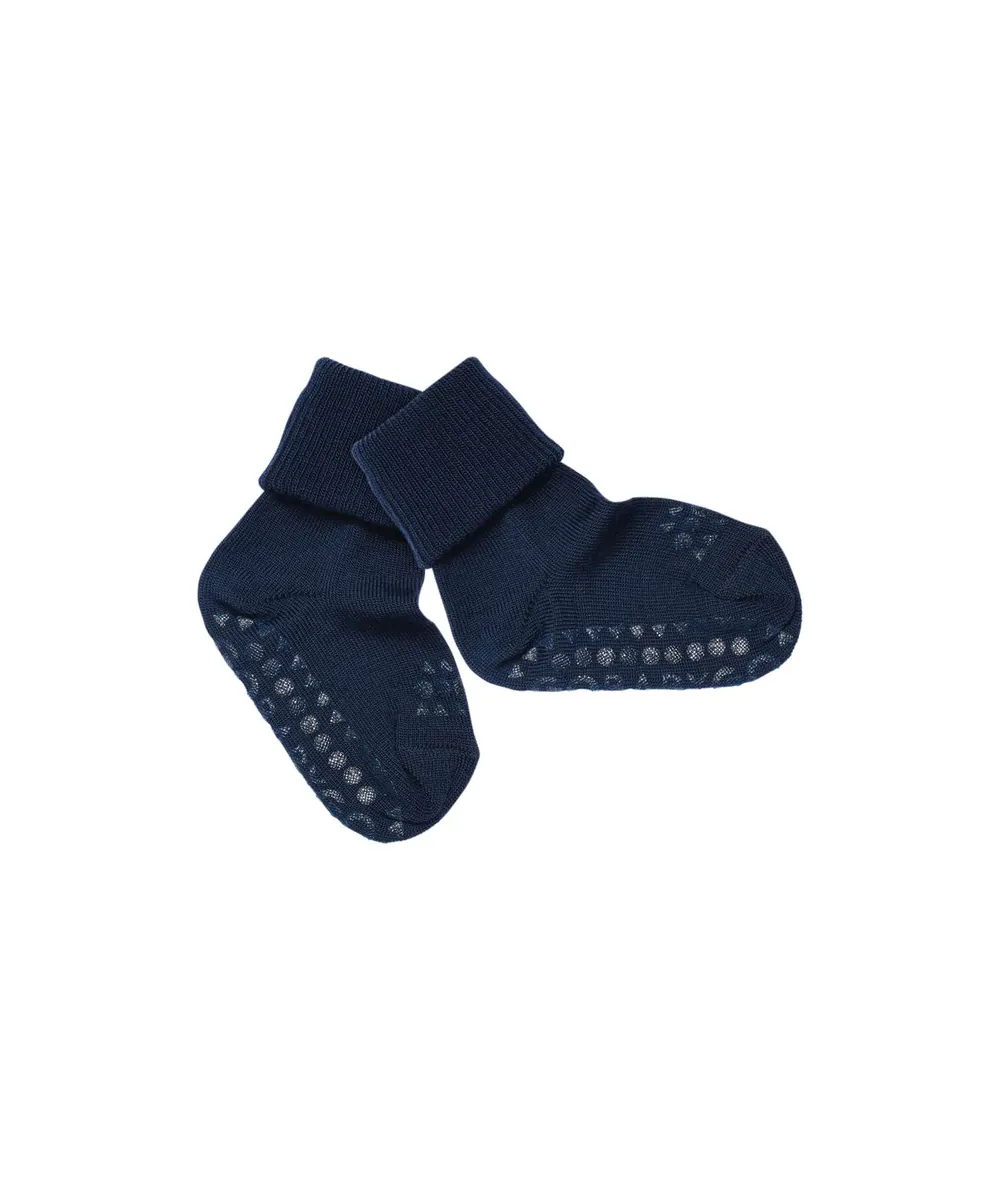 GoBabyGo • Rutschfeste Socken Wolle midnight blue