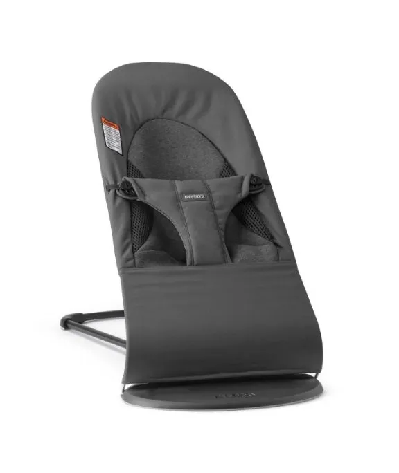BabyBjörn Babywippe Soft Woven/Jersey Tri Fabric dunkelgrau