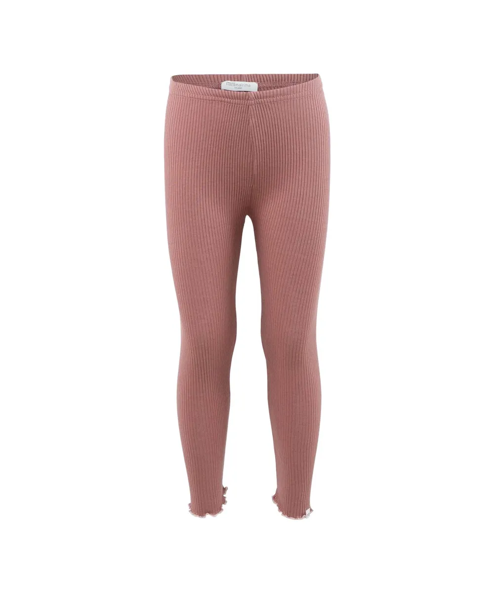 minimalisma • Bieber Frill Leggings Seide 0-6 Jahre antique rose with sweet rose