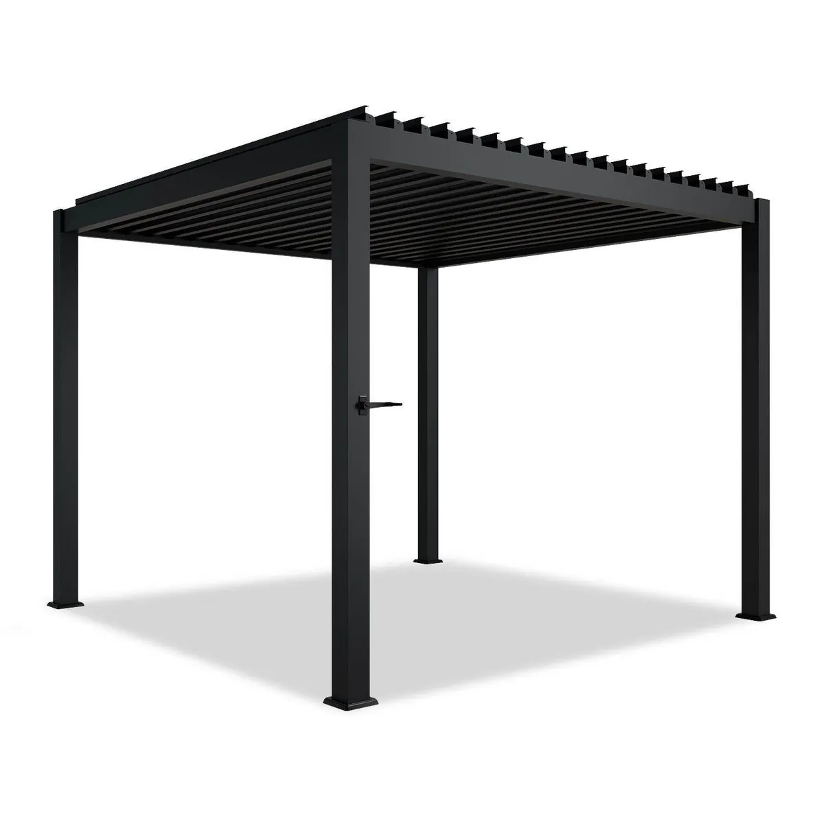 Pergola Lamellendach Tahiti 3x3 m mit verstellbaren Lamellen Anthrazit