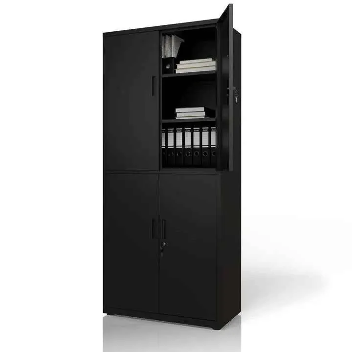 Aktenschrank Büroschrank aus Metall Schwarz