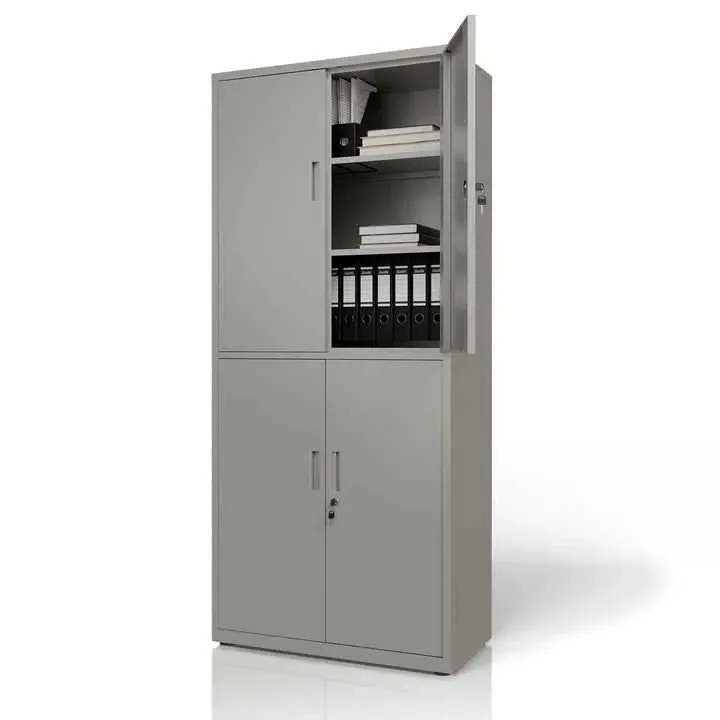 Aktenschrank Büroschrank aus Metall Hellgrau