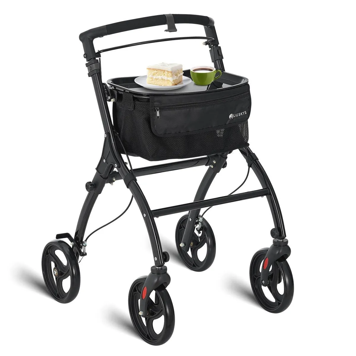 Aluminium Wohnungsrollator Aktiv - Schwarz