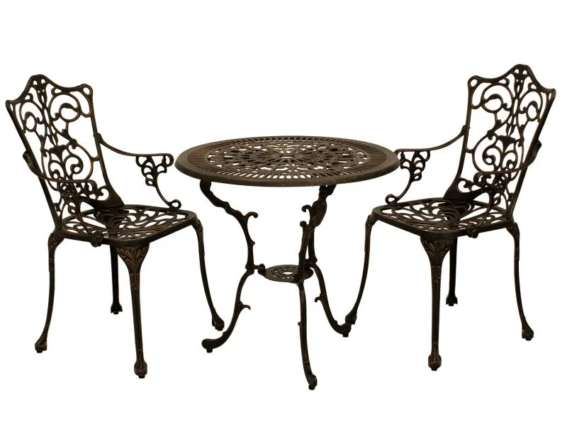 Bistroset LUGANO 3-teilig, Aluguss bronze antik