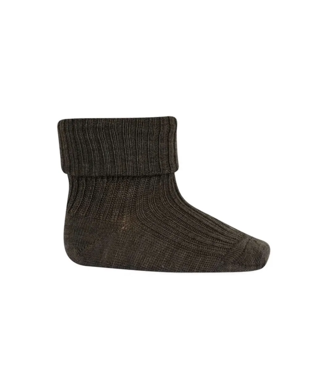mp Denmark • Socken Wolle Rib brown melange
