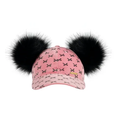 Cap Samt Bow Pink