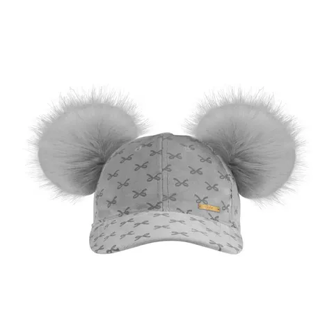 Cap Samt Bow Grau