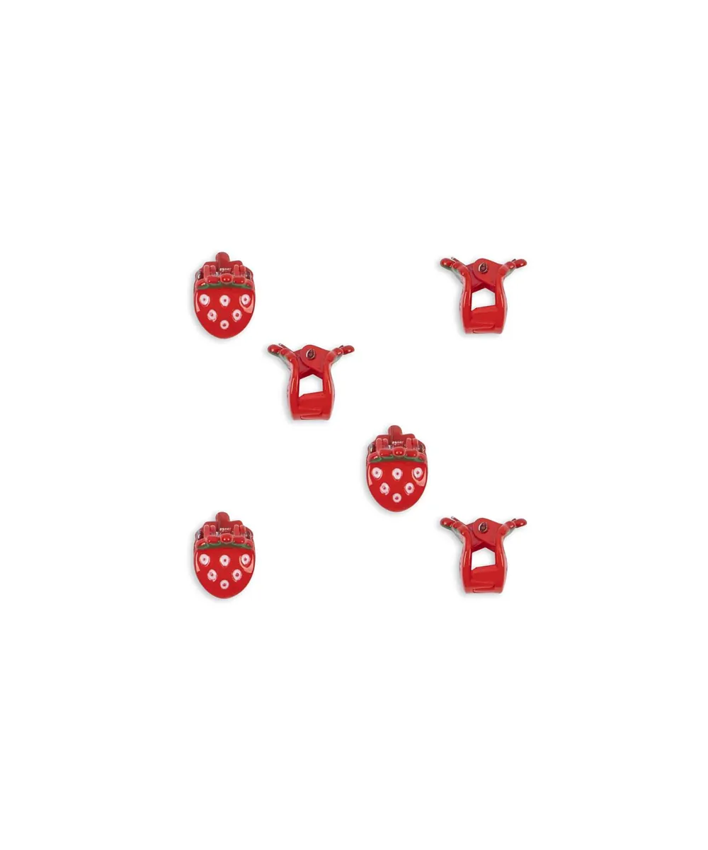 Konges Sløjd • 6er Pack Mini Haarspangen Erdbeeren