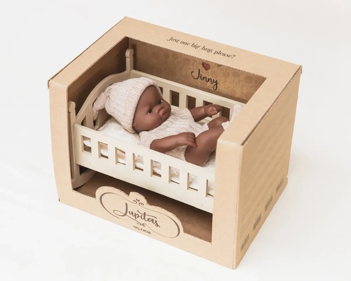 Mini Puppe mit Bett Jinny