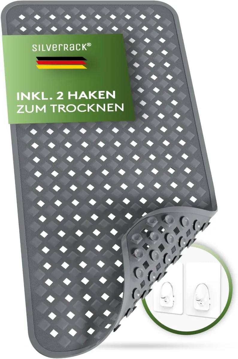 Antirutsch-Badewannenmatte (88x40 cm), 88 x 40 Dunkelgrau