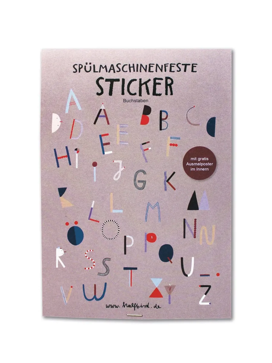 Halfbird Spülmaschinenfeste Aufkleber "ABC"