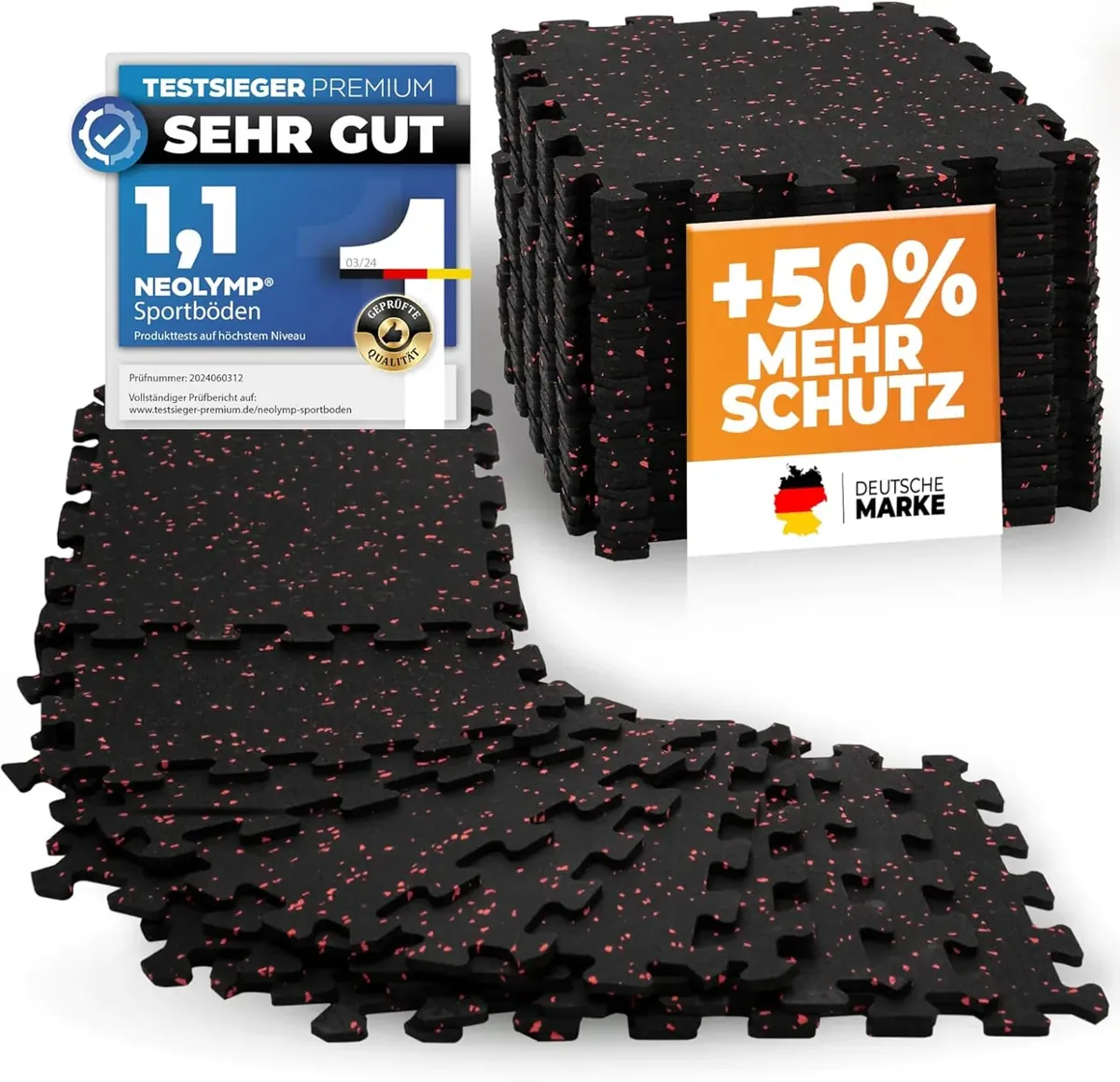 Bodenschutz Puzzlematte-Set (8 Stück) Fitness, Bodenschutzmatte (8 Matten)