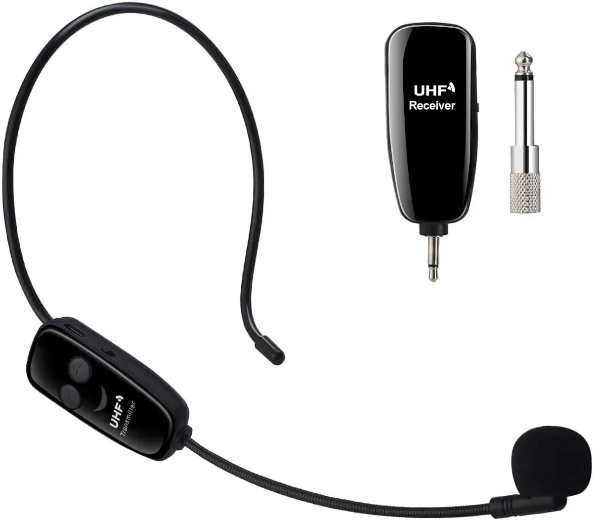 Kabelloses UHF Mikrofon mit Headset und Empfänger
