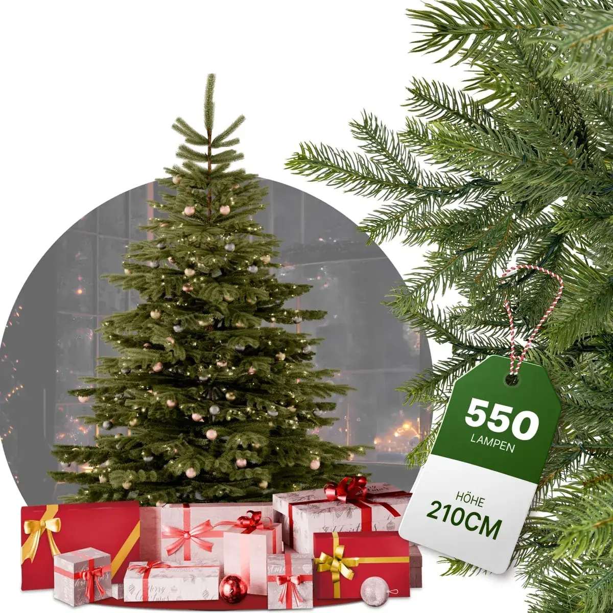 Künstlicher Weihnachtsbaum, 210 cm LED