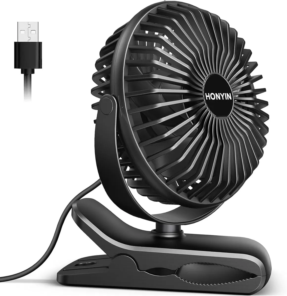 Mini-Ventilator mit Clip, Schwarz