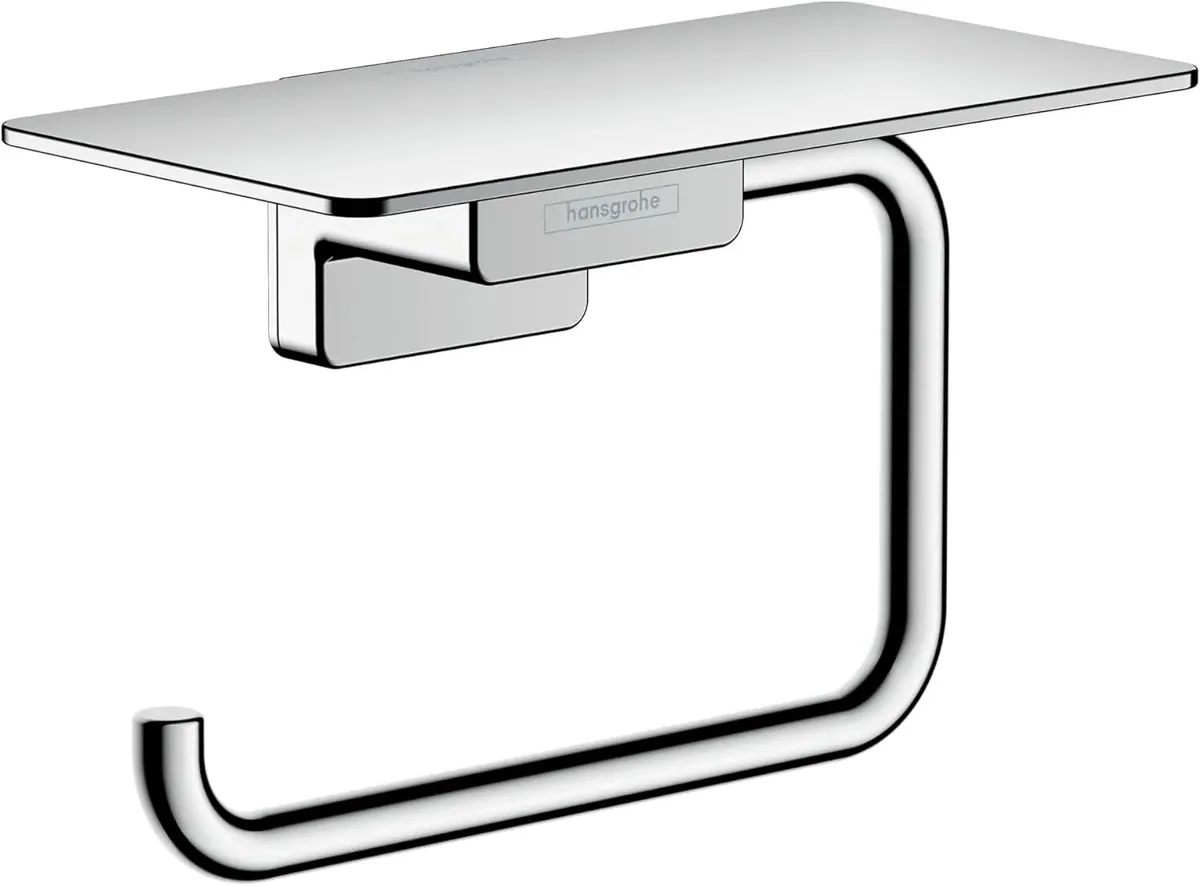 Toilettenpapierhalter mit Ablage, Chrom mit Ablage