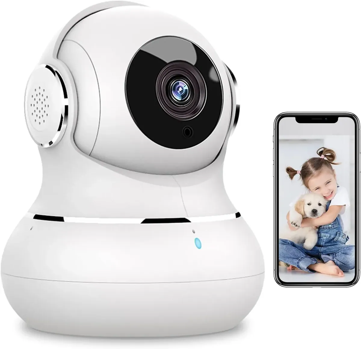 Überwachungskamera, 1 Stück-2.4Ghz ; Weiss