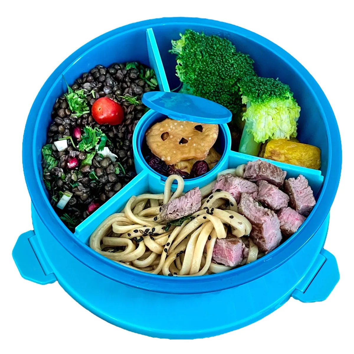Yumbox Poke Bowl mit 3-teiliger Trennwand - Lagunenblau