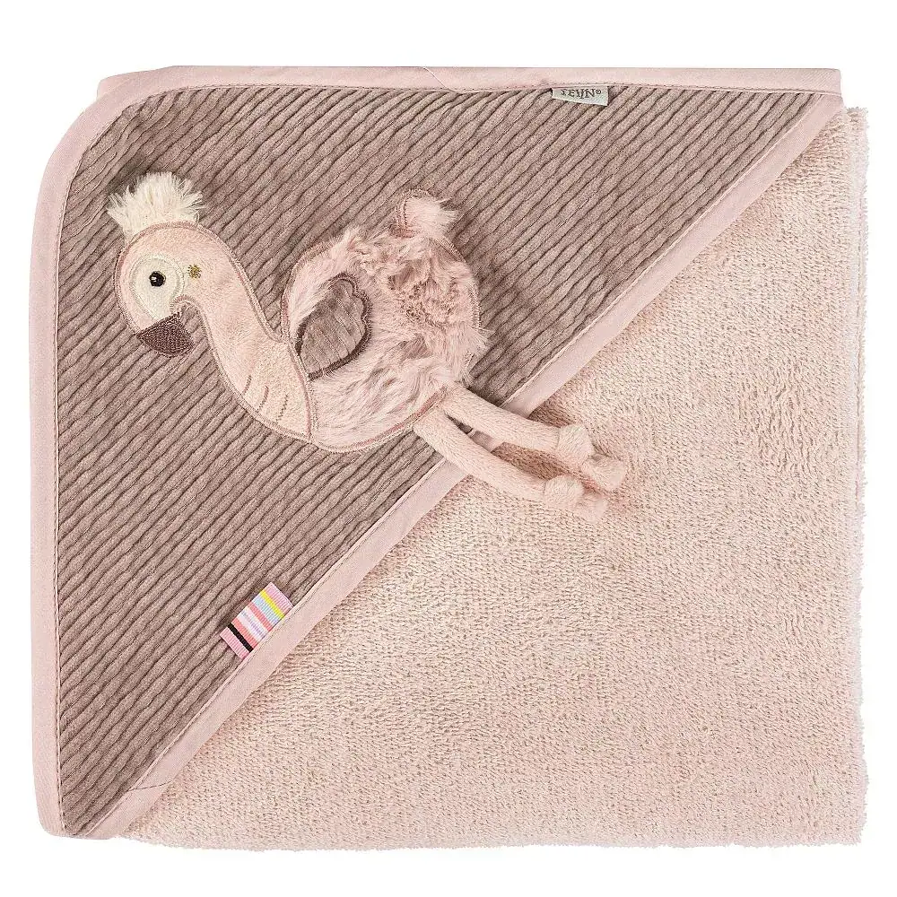 Fehn Kapuzenbadetuch Flamingo