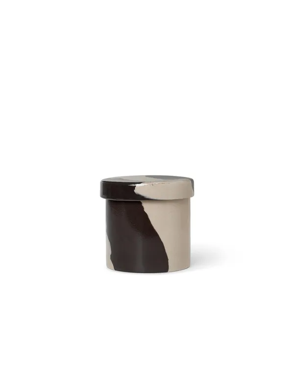 Ferm Living Aufbewahrungsdose "Inlay" Black/Sand Small