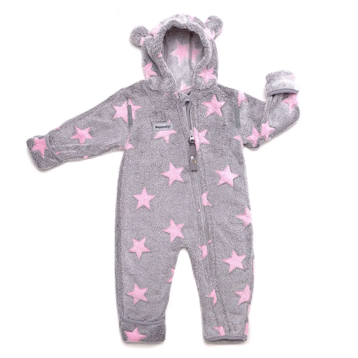 Fleece Overall grau-rosé Hoppediz