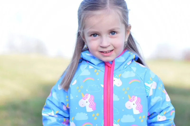 Softshell Jacke Unicorn blau gefütterte Version für Übergangszeit und Winter