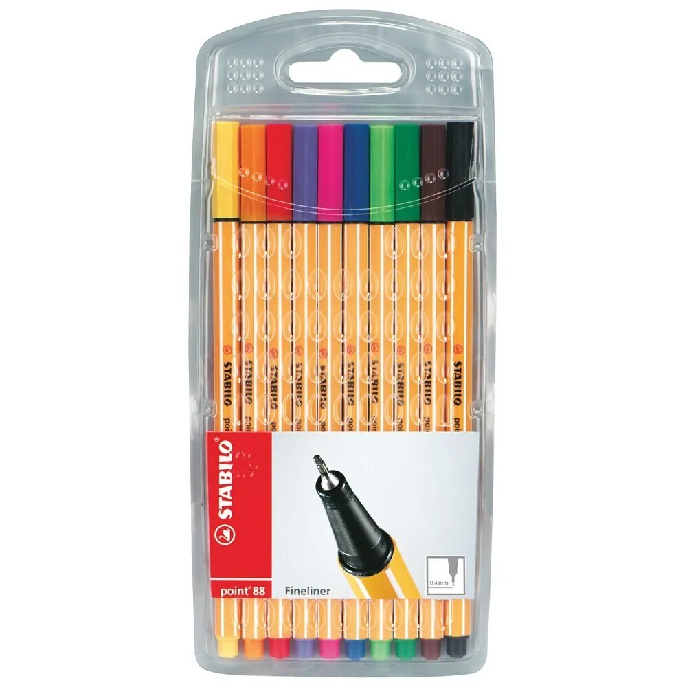 Point 88 10er Etui Standardfarben - Fineliner