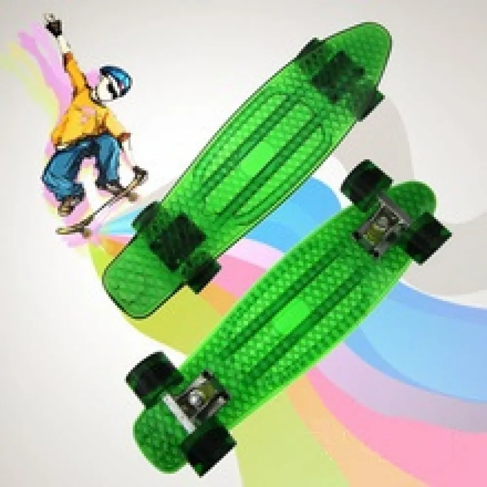 Skateboard 22" Fish Style - grün transparent