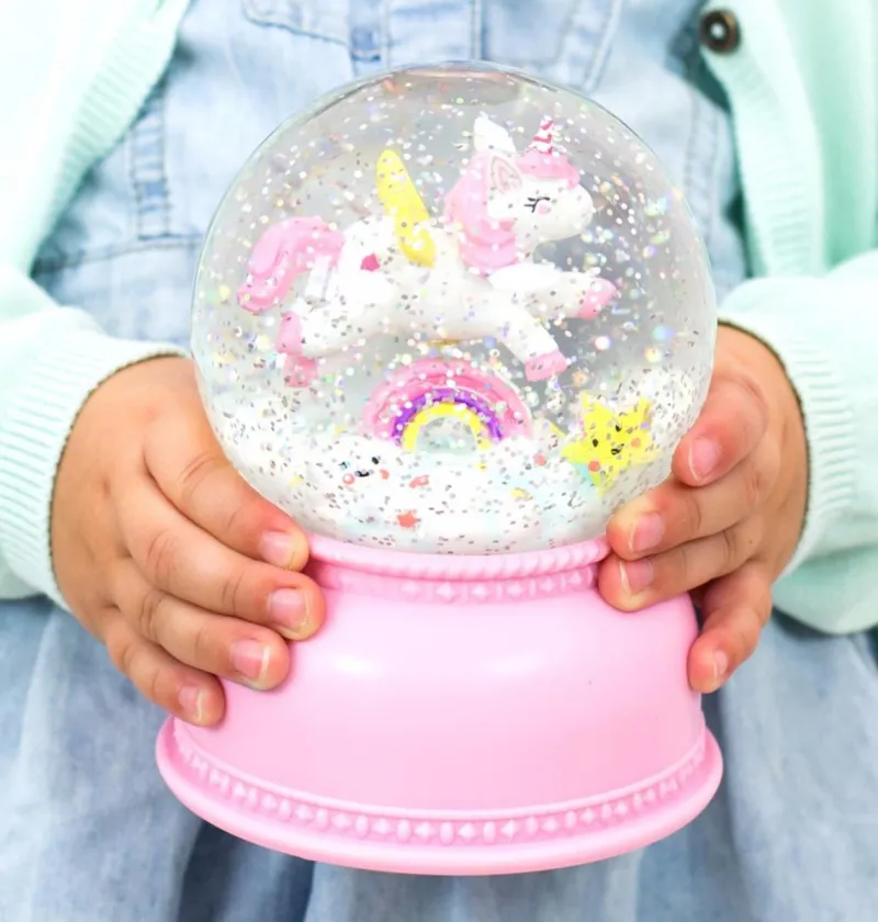 Schneekugel Lämpchen Unicorn
