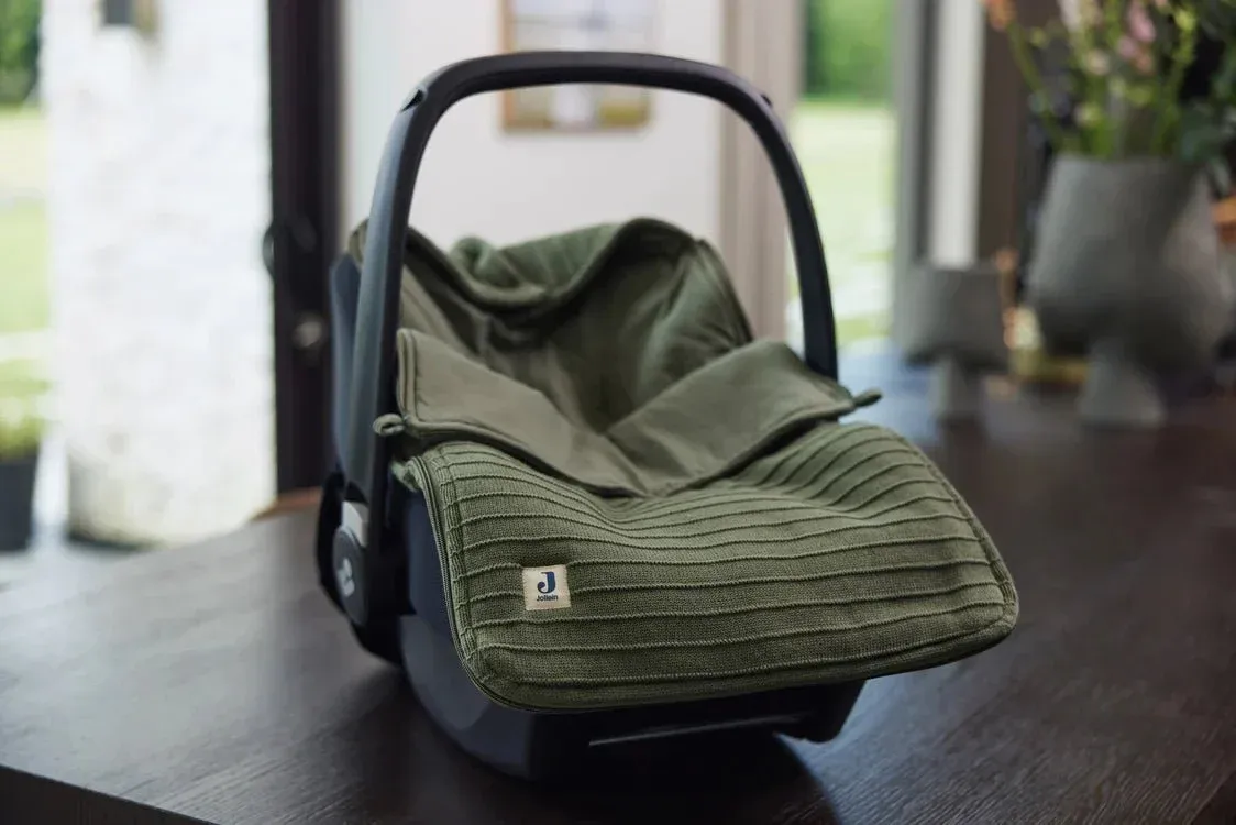 Fusssack für Autoschale Strick Leaf Green