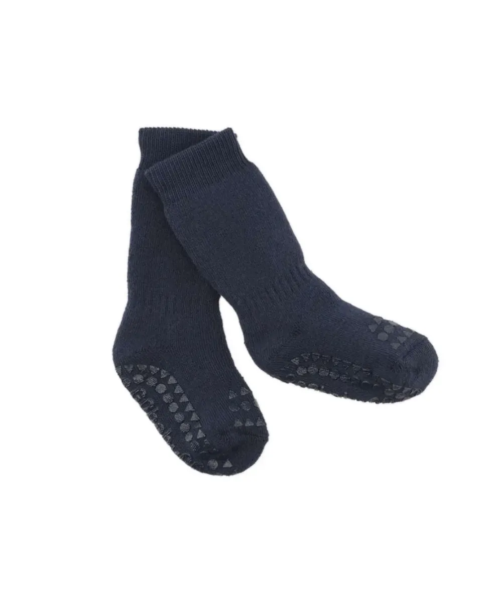 GoBabyGo • Rutschfeste Socken Bio-Frottee navy blue