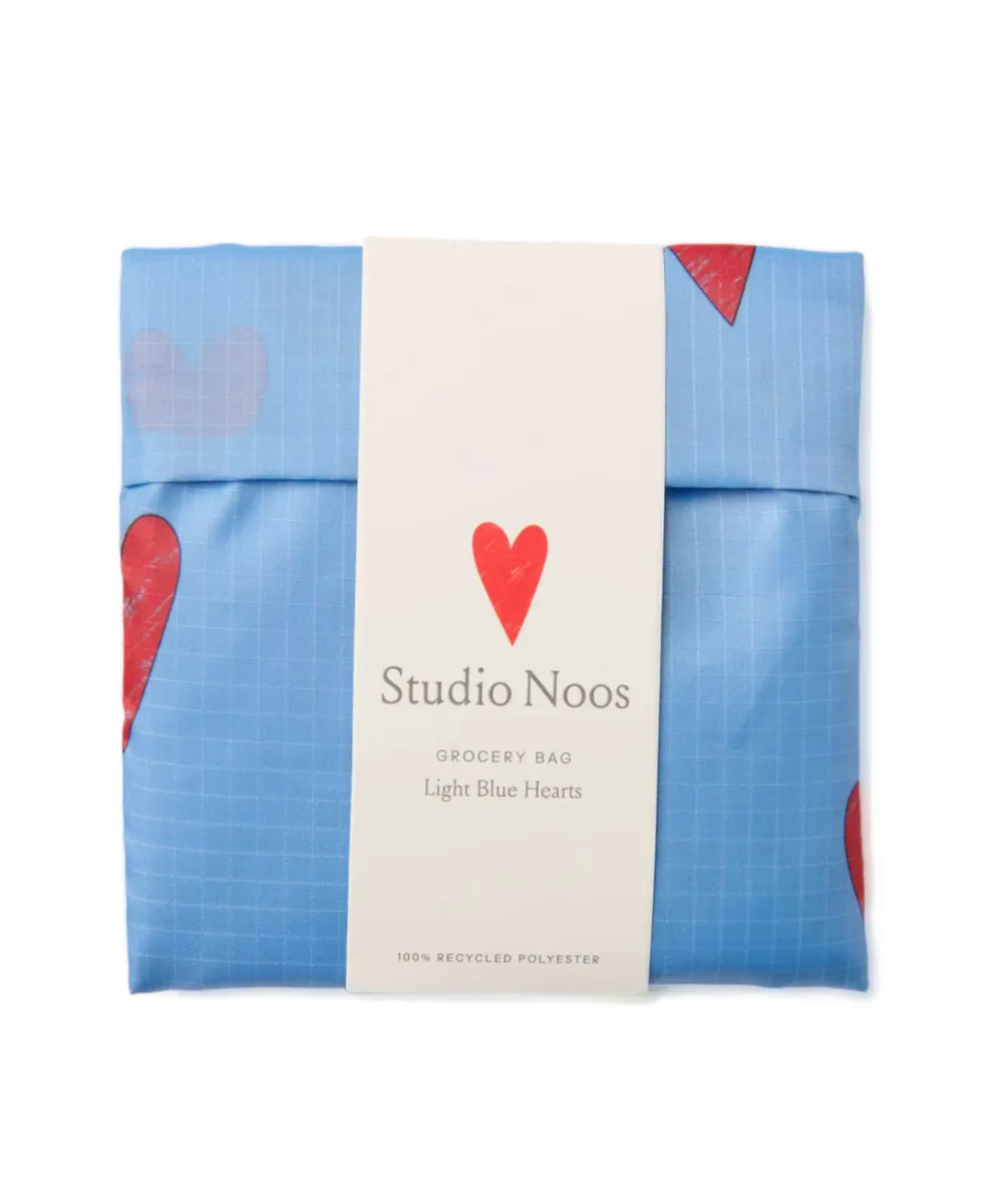 Studio Noos • Grocery Bag / Einkaufstasche Light Blue Hearts