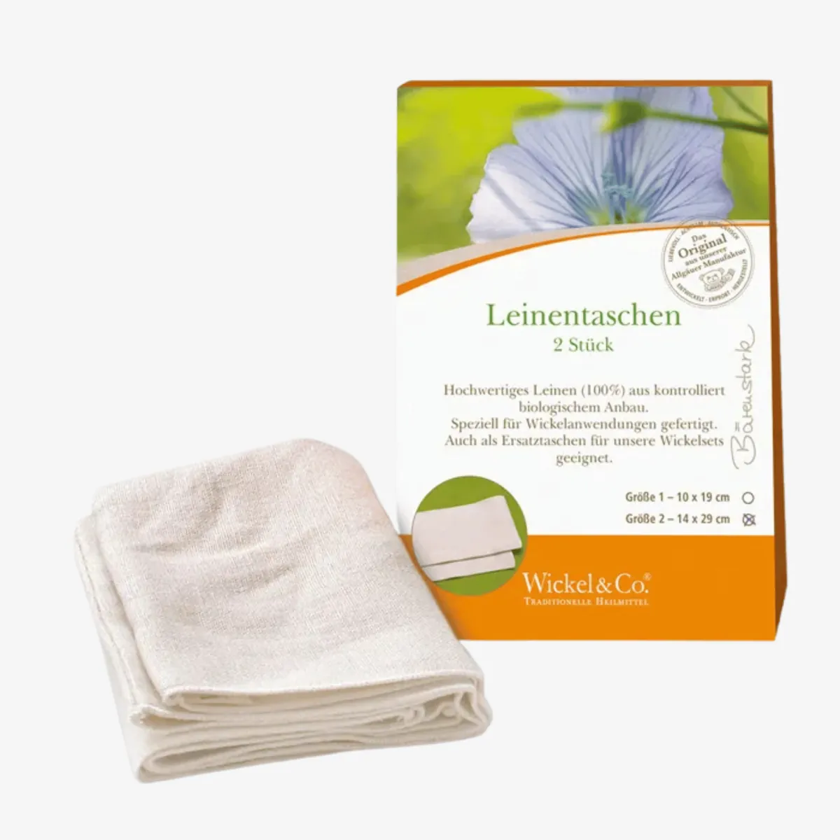 Leinentaschen Grösse 2, 2 Stück je 14x29cm