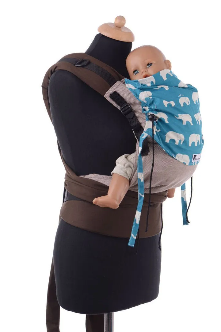 Huckepack Halfbuckle Traghilfe baby elefanten - braun