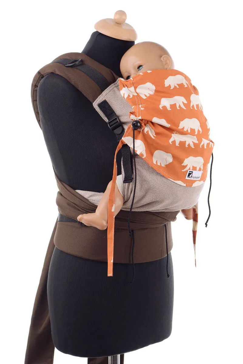 Huckepack Halfbuckle Traghilfe medium hellbraun/orange Bären