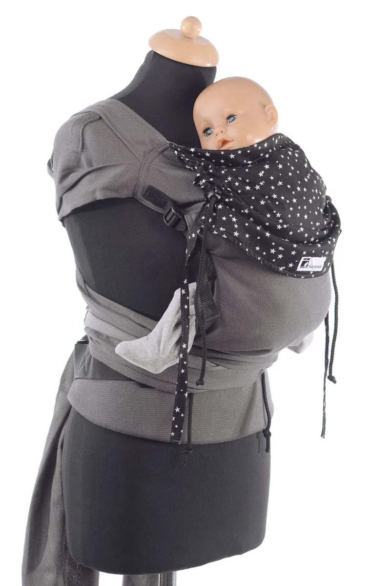 Huckepack Wrap Tai Medium dunkelgrau/schwarze Sterne