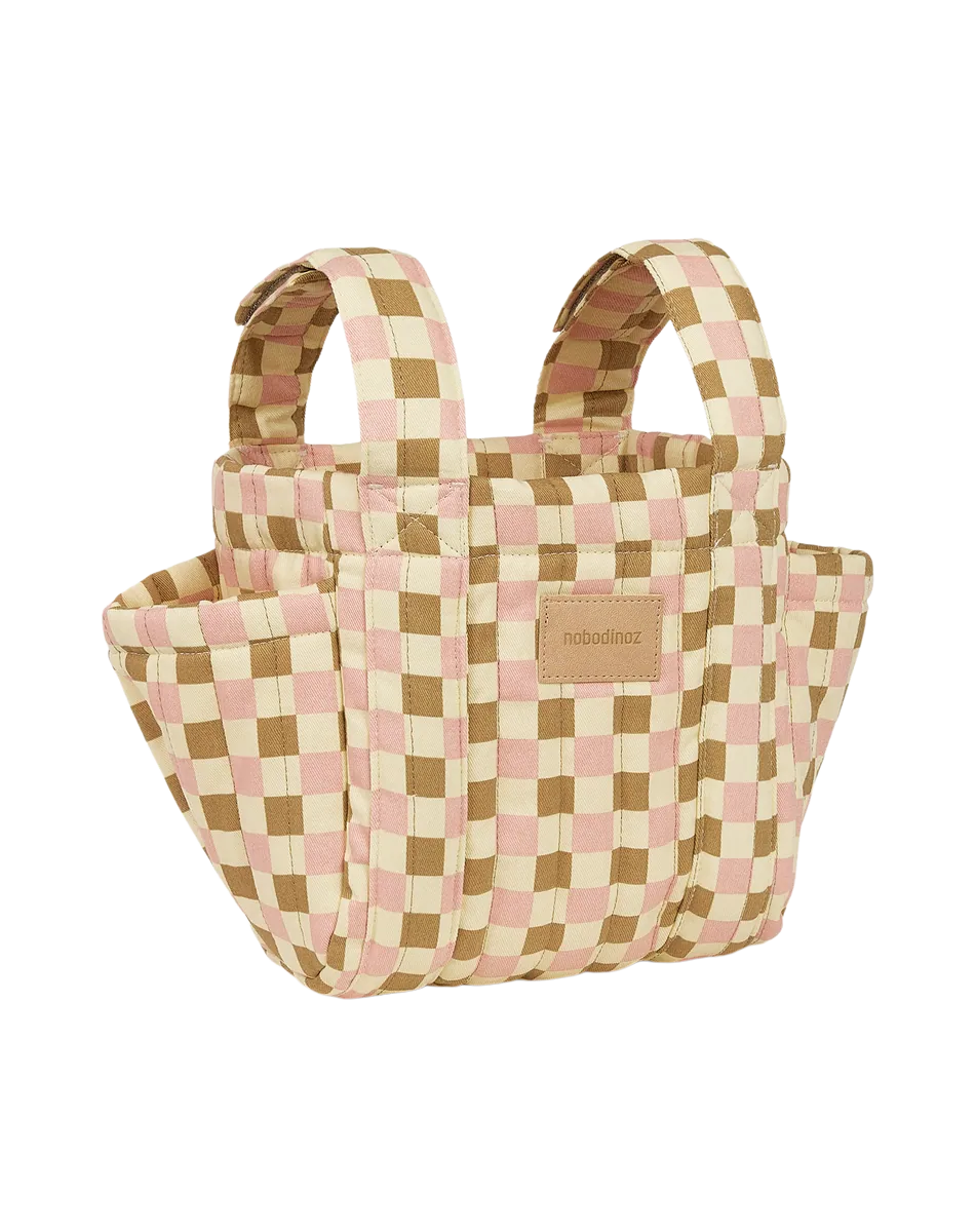 Nobodinoz Hyde Park Kinderwagen-Organizer | Yellow Pink Mosaic