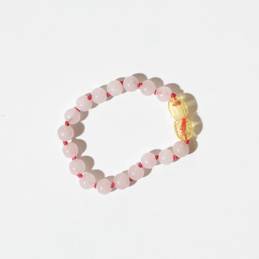 Nirrimis Bernstein Armkette "Rosequarz" Kids
