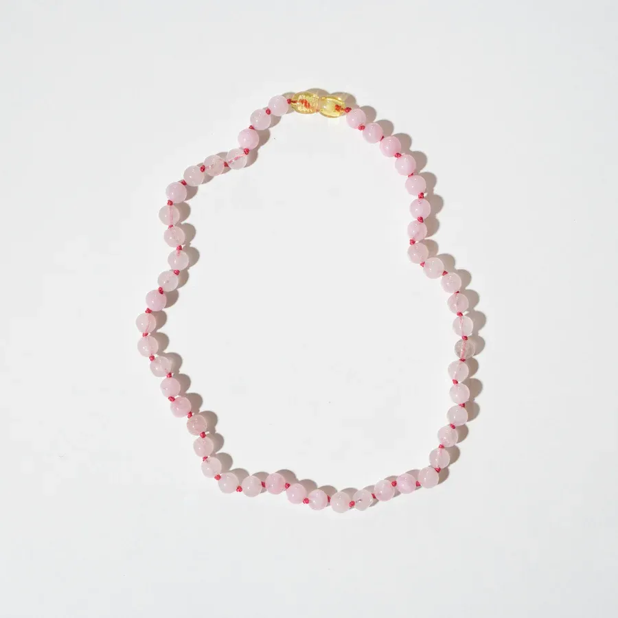 Nirrimis Bernsteinkette "Rose Quarz" Adult