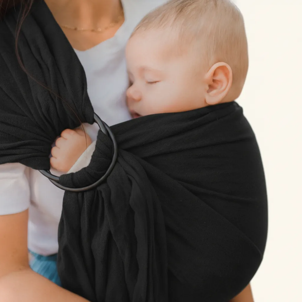 Ring Sling en Coton Noir (anneaux noirs)