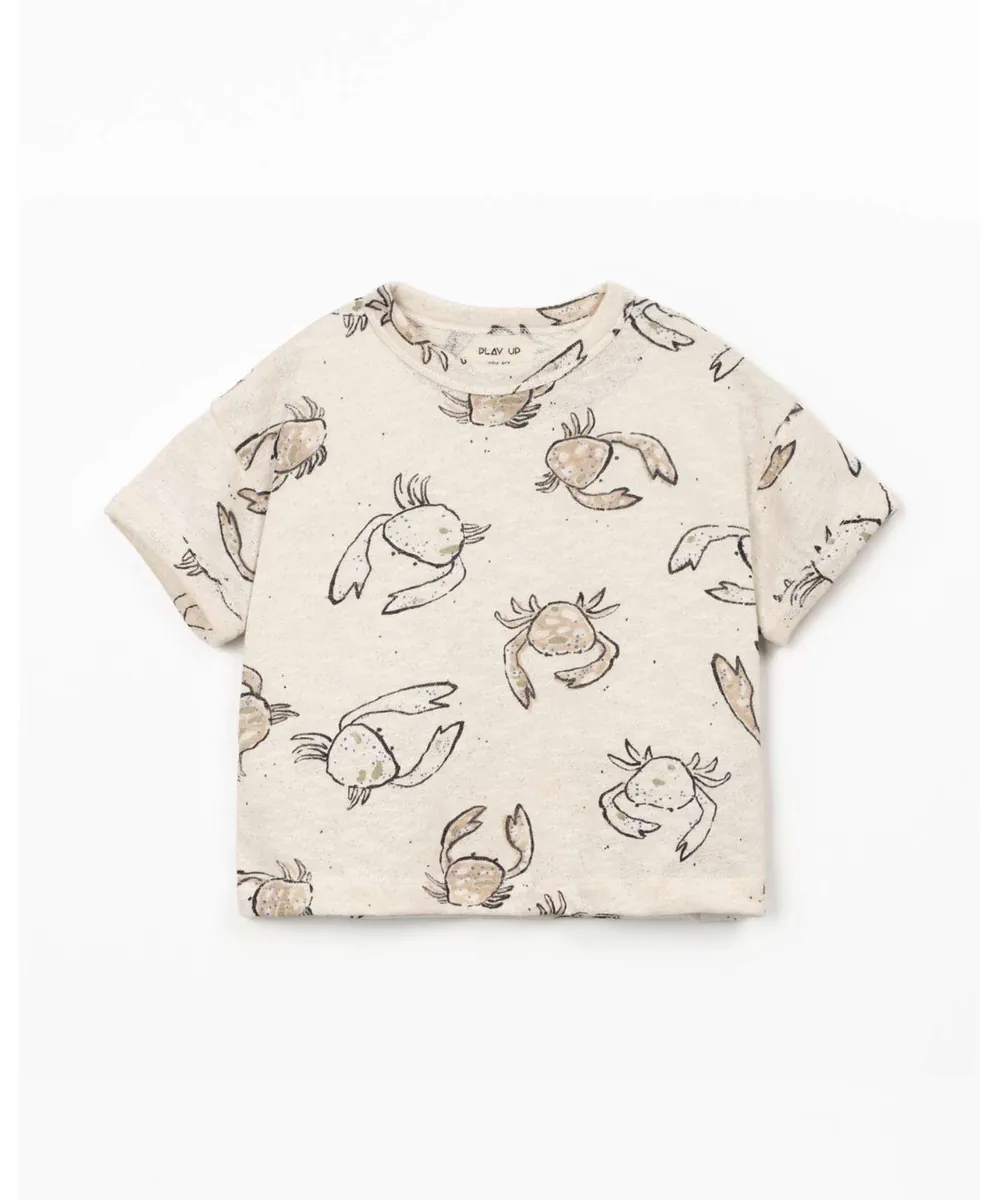 Play Up • Bio-Baumwoll-T-Shirt mit Krabbenmuster