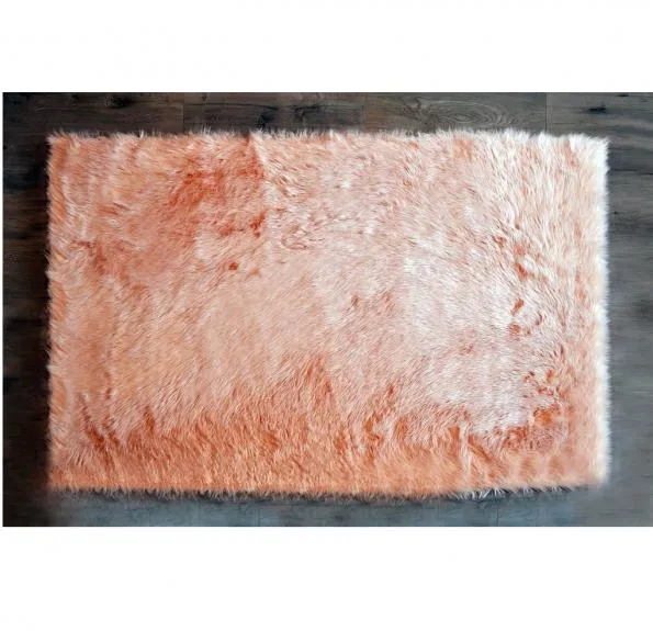 Kunstlammfell Rechteck Peach
