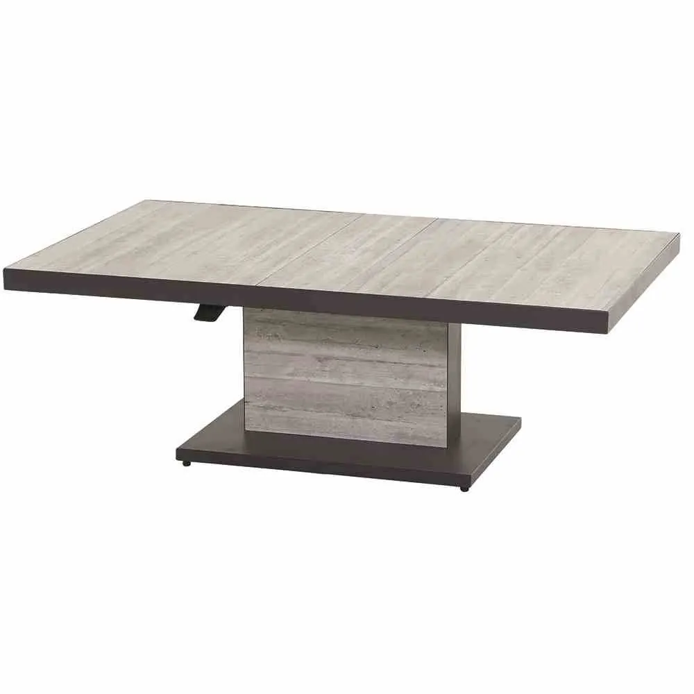 Lifttisch BELLANI 140x85cm von SIENA GARDEN, Aluminium + Keramik pinie-grau
