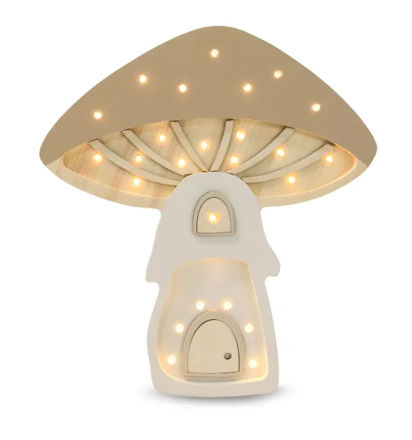 Little Lights Mushrom House Lamp Fairies Light Brown
