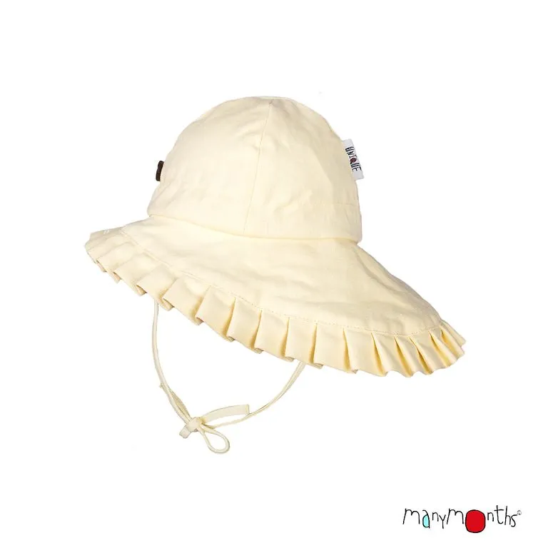ManyMonths Summer Hat ECO Hempie with Frill - Vanilla Bloom