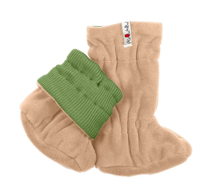 Many Month Winter Booties Jade Green / Beige Shell
